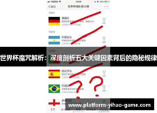 世界杯魔咒解析：深度剖析五大关键因素背后的隐秘规律
